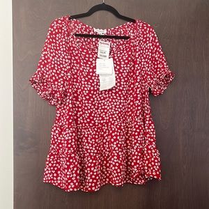 Red floral Blouse